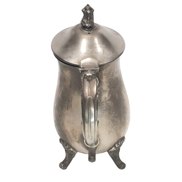Antique Silver Plated Footed Teapot 2 Sizes Tableware Decorative 9" Tall - Picture 3 of 16